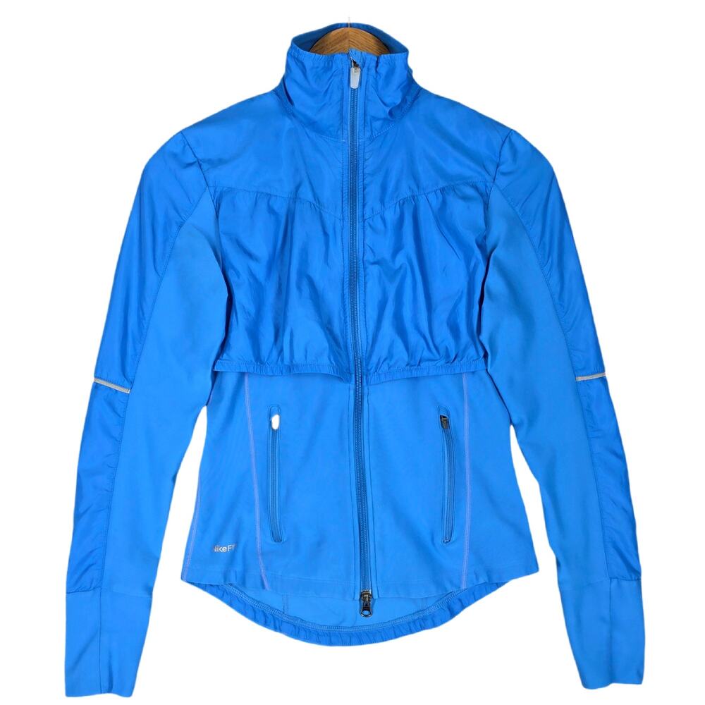 NIKE WOMEN’S FIT DRY FULL‑ZIP TRAINING JACKET – SIZE XS – BLUE - LIGHTWEIGHT